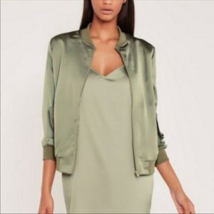 Carli Bybel x Missguided Satin Bomber Jacket